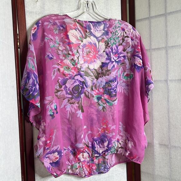 ANTHROPOLOGIE FREE PEOPLE FLORAL‎ EMBELLISHMENT BLOUSE SIZE XS - Picture 2 of 5